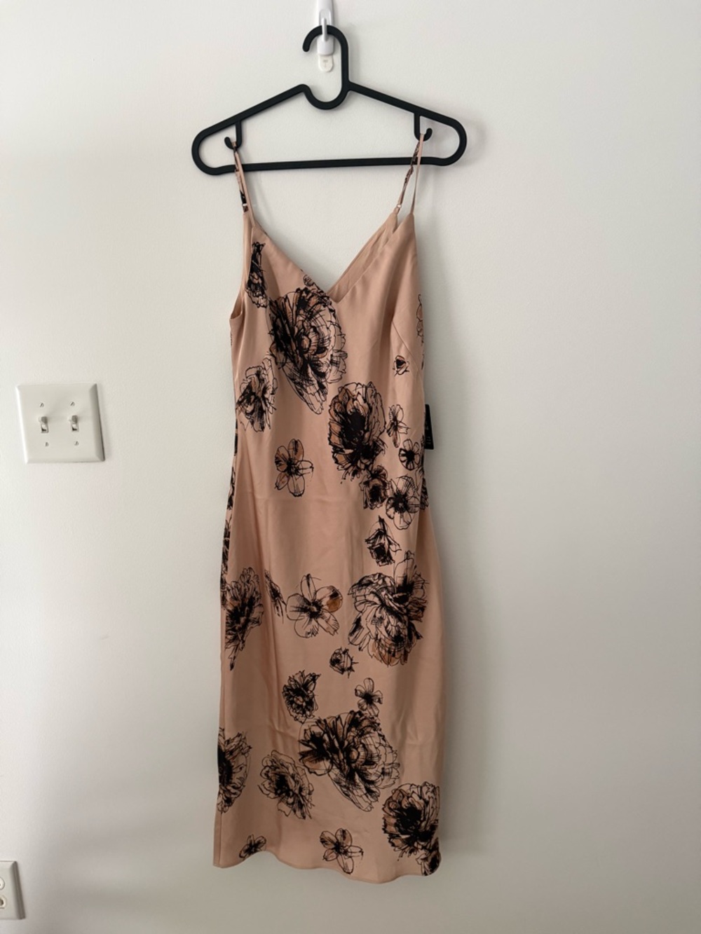 NWT Express Floral Slip Midi Dress in Blush